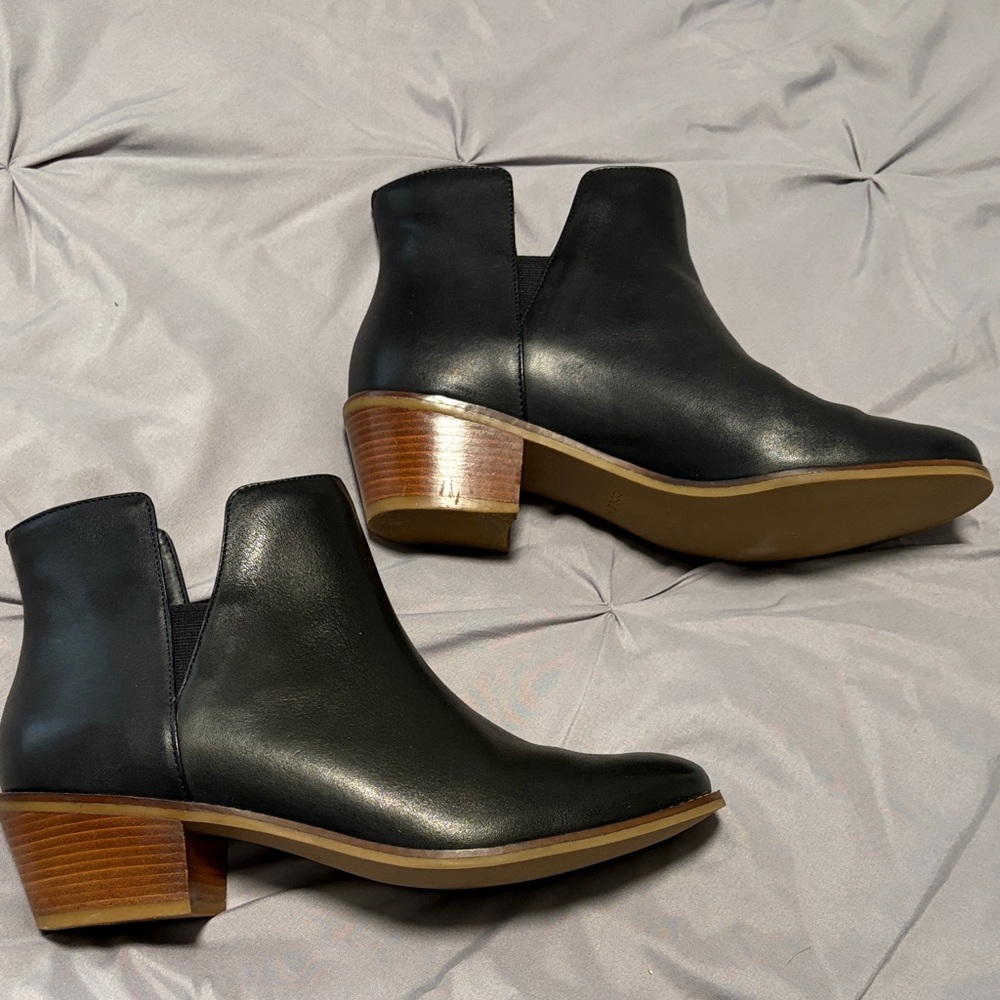 Black Leather Ankle Boots